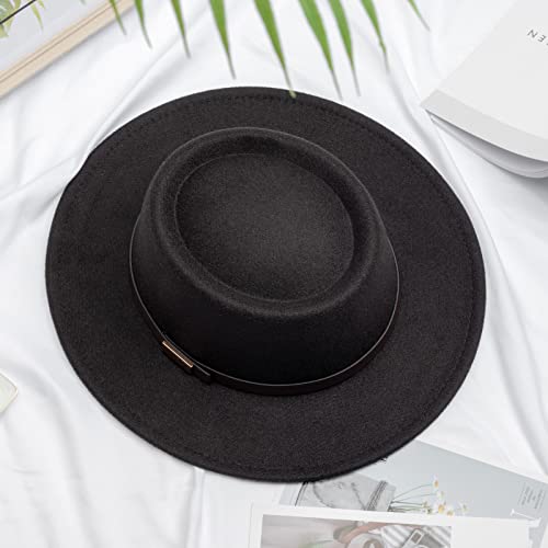 DRESHOW Fedora-Hut mit breiter Krempe für Damen Gürtelschnalle Retro-Panama-Schlapphut – Bild 4
