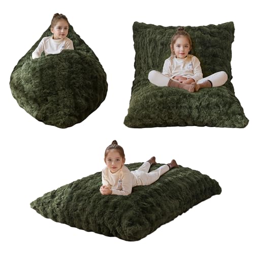 MAXYOYO 3 in 1 Kids Bean Bag Chair, Child Floor Sofa for Gaming, Reading, Convertible Bean Bag Floor...