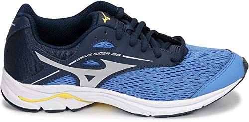Mizuno Wave Rider 23 Jr, Zapatillas de Running Unisex Adulto, Azul Campanula Plata Vestido Blues 3, 36 EU