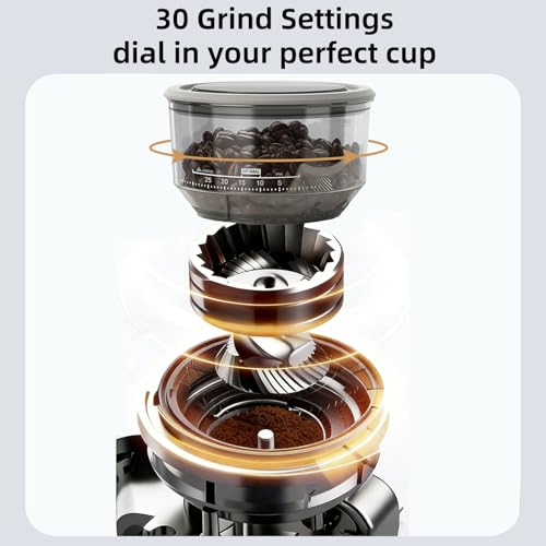 Image of (2026 Upgrade) 15 Bar Espresso Machine with Built-in Anti-Clog Coffee Grinder, Expresso Coffee Machines with Milk Steam Wand /Frother /Tamping Tools,Espresso Maker with Grinder for Lattes-Almond