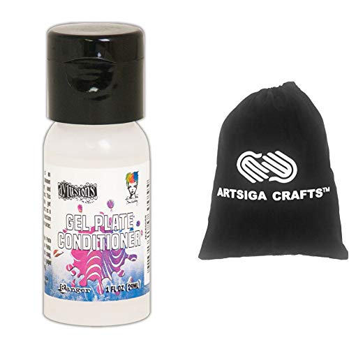 Ranger Ink Gel Press Plate Conditioner 1 Ounces 1-Pack Bundled with 1 Artsiga Crafts Small Project Bag