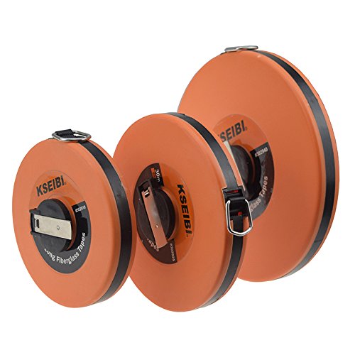 Image of KSEIBI 302925 Long Fiberglass Tape Measure Double Face Printing Inch /Metric for Construction Work (100ft / 30m)