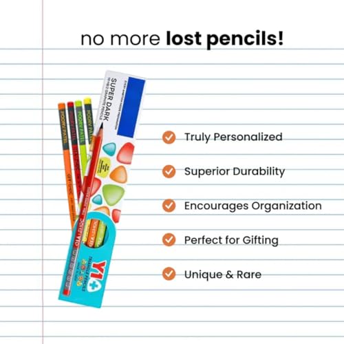 Image of ncgifts Personalized Pencils with Name for Kids 20 Pcs - Customized Name Pencil Set for Kids with Free Eraser & Sharpener - Engraved Name Ideal for School, Birthday & Return Gifts