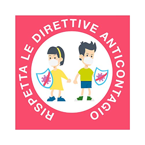 Set 15 Adesivi, Cartelli, Segnaletica Distanza