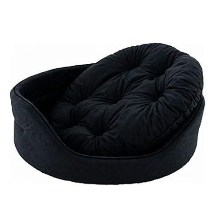 Jerry's Super Soft Dual Round Velvet Dog/Cat Pet Bed (for Small Medium Large Pets) (Small, Black)