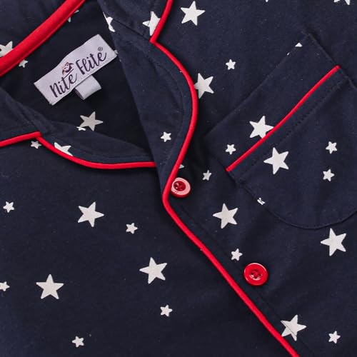 Image of NITE FLITE Boy's Cotton Starred Top & Pajama Set