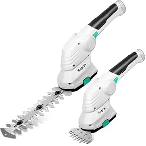 Keplin 2-in-1 Cordless Grass Shear & Hedge Trimmer – 7.2V Rechargeable 1500mAh Battery, Lightweight Handheld Garden Edging & Shrub Cutter with 2 Interchangeable Blades for Precise Trimming