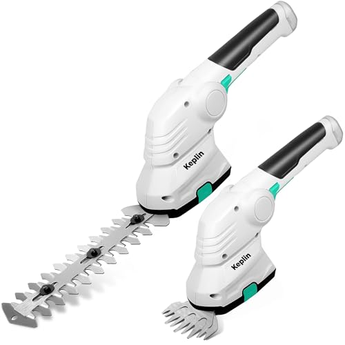 Keplin 2-in-1 Cordless Grass Shear & Hedge Trimmer – 7.2V Rechargeable 1500mAh Battery,...