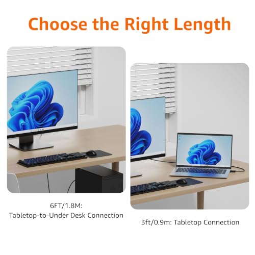 Amazon Basics Premium Aluminum Uni-Directional USB-C (Source) to HDMI (Display) Cable Adapter (Thunderbolt 3 Compatible) 4K@60Hz, 3-Foot, Black - image 4