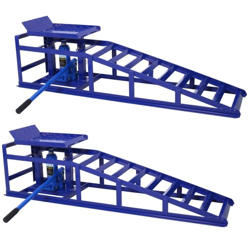2 Rampas hidráulicas para auto de 5 toneladas color azul miniatura 1