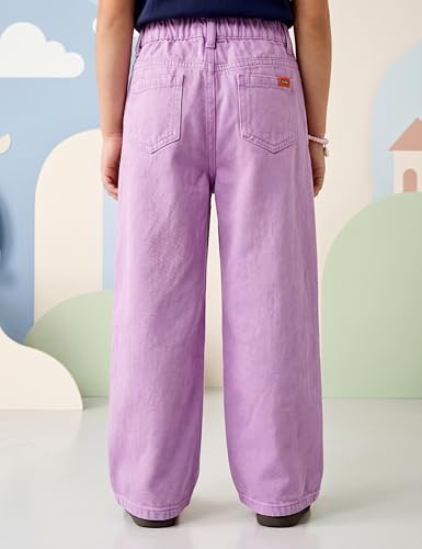 Image of Amazon Brand - Symbol Girls Cotton Wide Leg Fit Jeans | Casual Denim | Age 6-14 Years