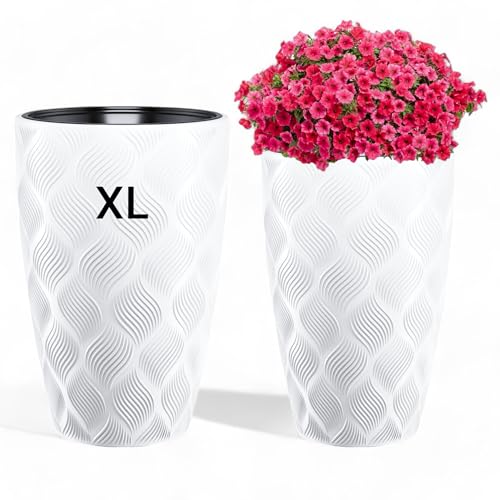 MELTOM Blumenkübel Blumentopf Pflanzkübel mit Herausnehmbaren Einsatz...