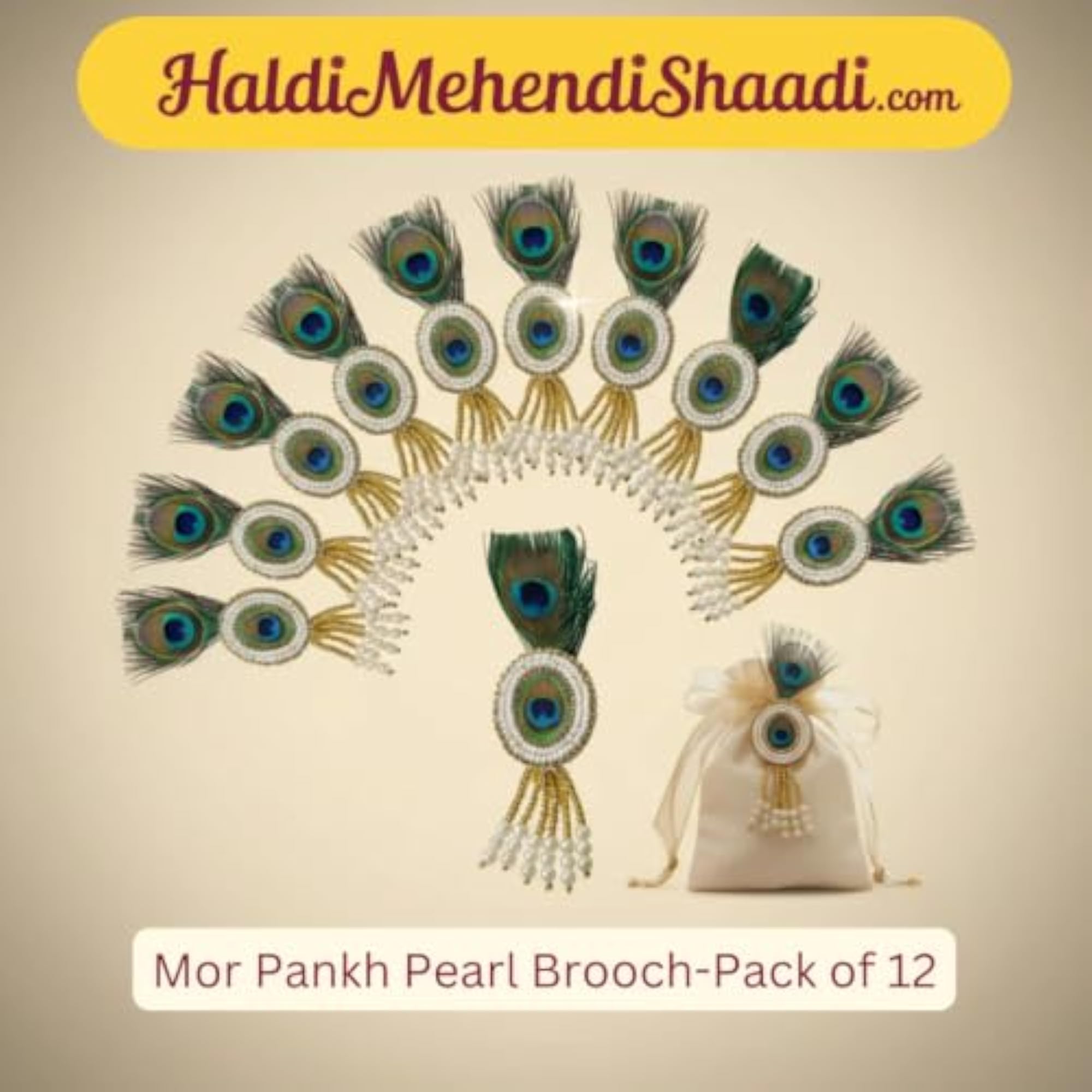 Men's Mor Pankh Brooch for Traditional Sherwani