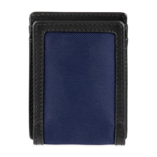 Tommy Hilfiger Men's RFID Classic Stripe Fabric Inlay Leather Wallet-Passcase, Trifold and Magnetic Front Pocket2