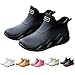 Canbebig Womens Mens Ankle Rain Boots Non-Slip Wear-Resistant Boots Lightweight Waterproof Rubber Garden Work Shoes Casual Comfortable Fashion Walking Footwear White