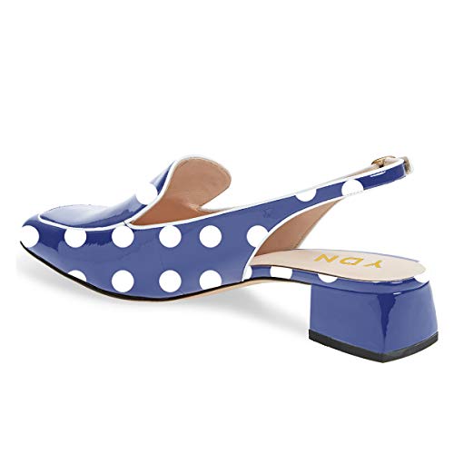 Image of YDN Women Closed Square Toe Block Low Heels Slingback Formal Loafer Dressy Shoes Office Lady Pump Size 4-15 US