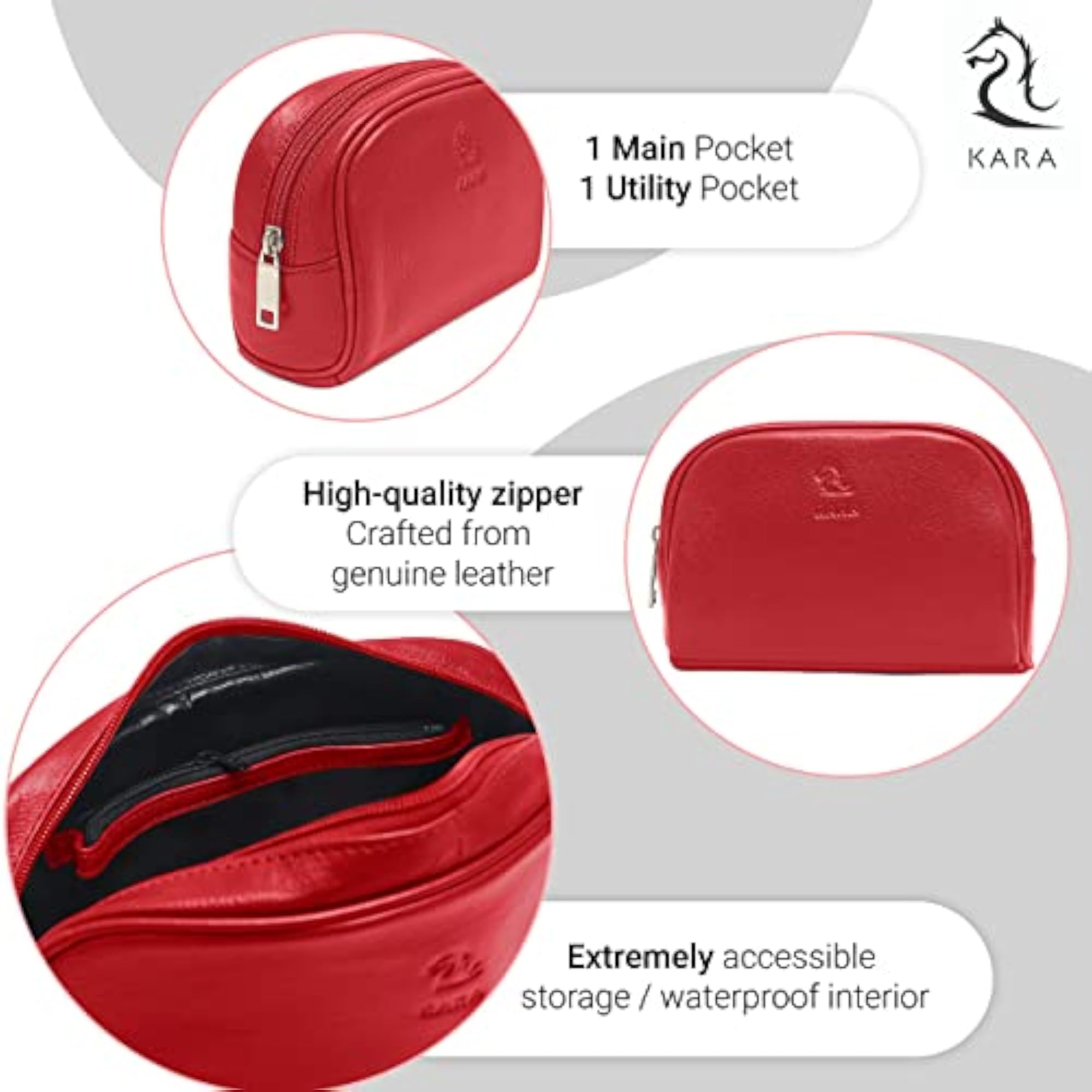 Multipurpose Malia Portable Toiletry Kit, Genuine Leather Pouch