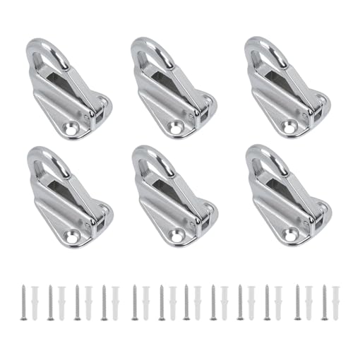 QINGYIWL 6 Pièces Crochet pour Bache, Acier Inoxydable 316 Crochet Remorque avec 12 Vis, Fixation Bache pour Filets de Remorques et Bâches