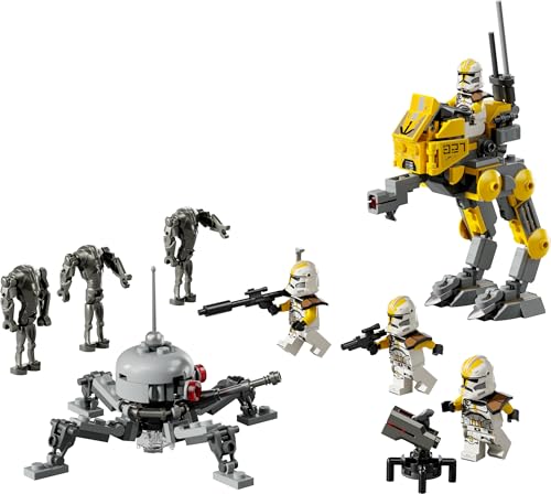 Star Wars 75431 Battle Pack 327° Star Corps di Clone Troopers - Giocattolo da Collezione con 4 Minifigure, 3 Figure di Droidi e un AT-RT - Regalo per Bambini da 7 Anni Fan della Vendetta dei Sith - Lego - Immagine 9