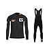 Future Sports MTB Invierno Termo Maillot de Ciclismo Hombre Mangas Largas Ropa para Bicicleta 20D Cojín Conjunto Bici de Montaña Chaqueta+Bib Pantalones Culote de Ciclista Largo