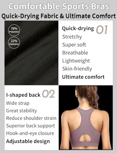 Image of Paeceioni Sports Bras for Women High Support, Women's Sports Bras, Everyday Comfy Sleeping Bras, Comfortable Bras for Women