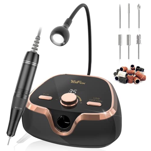 Yafex Professional Nail Drill Machine, 35000Rpm Electric Nail File Efile With Speed Display, 2 Usb Ports For Light, Manicure Pedicure Kit For Acrylic Nails Gel Nails, Buffing Polishing Shaping #TOP9