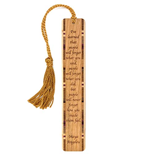 Feelings Quote By Maya Angelou Engraved Wooden Bookmark - Also Available With Personalization - Made In Usa #TOP15