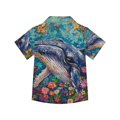 Image of PinUp Angel Funky Casual Hawaiian Shirt Kids Boys Girls Art Oil Painting Animal Pattern Short Sleeve Unisex Beach Shirt