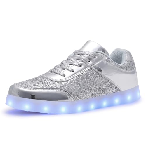 Image of SANYES LED Light Up Shoes for Women Men, Low-Top USB Rechargeable Glowing Sneakers, Luminous Dancing Shoes for Party Sports