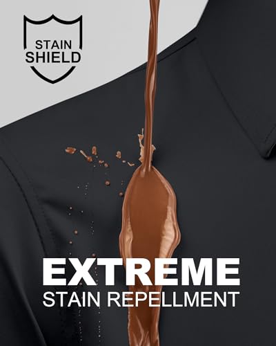 Stain Shield Dress Shirts for Men Long Sleeve Mens Dress Shirts Slim Fit Casual Button Down Shirts Big Shirts2