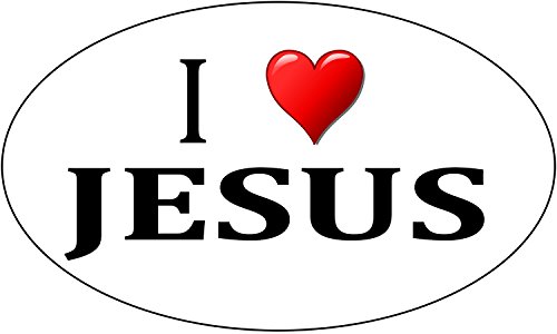Rogue River Tactical I Love Jesus Sticker Religious Christian Car Decal Bumper Oval