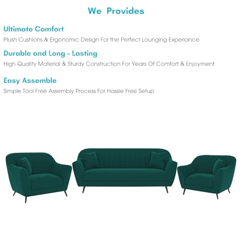 Image of Atticus 3+1+1 Seater Sofa Set for Living Room (Pine Colour) Premium Fabric Sofa