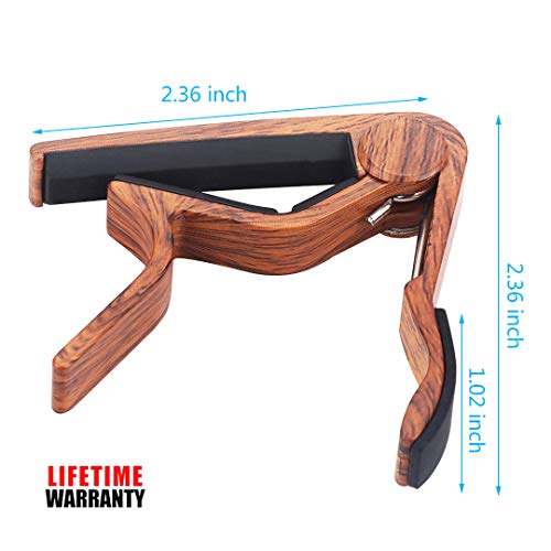 WiNGO Capodastre Ukulele, capo en alliage de zinc pour soprano/Concert/Tenor 4 Cordes Ukuleles, Couleur Bois. - Les Beatles, Paul McCartney, John Lennon, RIngo Starr, George Harrison WiNGO Capodastre Ukulele, capo en alliage de zinc pour soprano/Concert/Tenor 4 Cordes Ukuleles, Couleur Bois. – Image 5