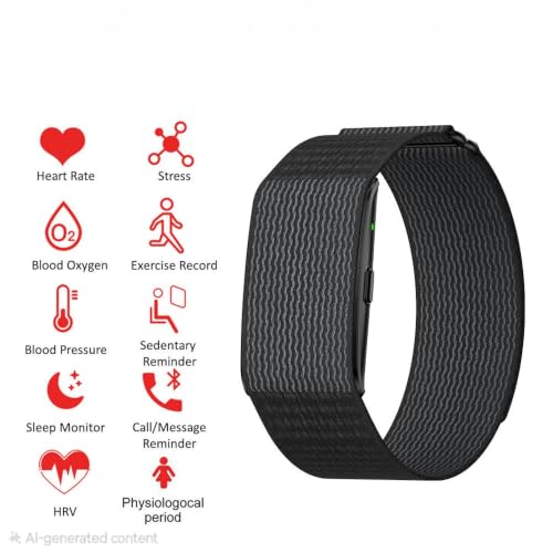 Image of Fit Pro Smart Fitness Band for Men & Women Health Tracker Upto 30 Days Battery | 30+ Sports Modes | 24 /7 Heart Rate, Stress,HRV Monitor | 6 AXIS Sensor | Screenless & Sleek | iOS /Android (Black)