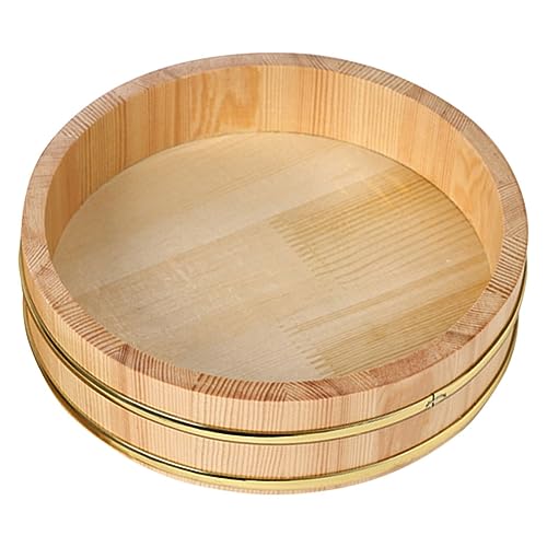 ULTECHNOVO Cubo de Madera para Arroz de Sushi Recipiente Resistente para y Enfriar Arroz Útil para Cocina Japonesa y Restaurantes Diseño Rústico y Duradero