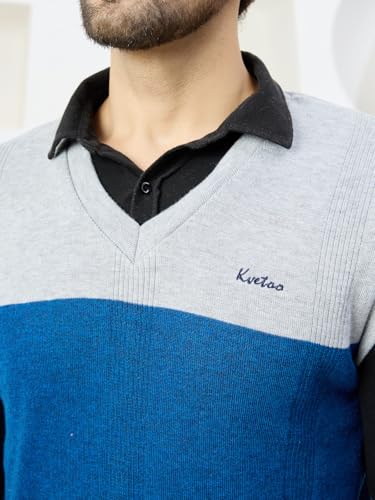 Image of Kvetoo V Neck Sleeveless Winter Wool Sweater for Men
