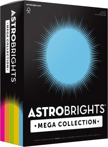Image of Astrobrights Mega Collection, Colored Paper, inchBrilliant inch 5-Color Assortment, 625 Sheets, 24 lb /89 gsm, 8.5 inch x 11 - MORE SHEETS! (91684) (Pack of 6)