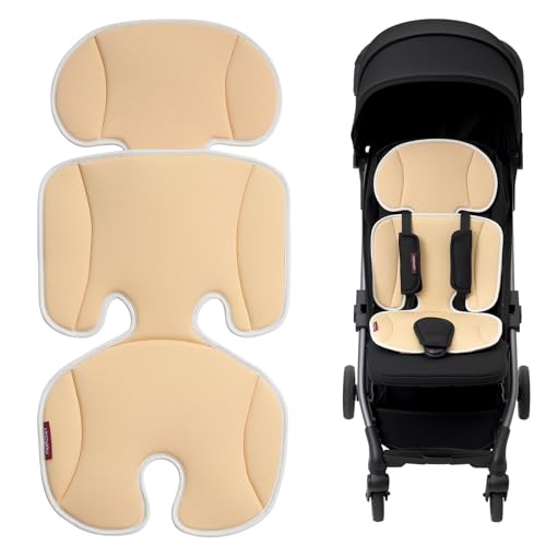 Image of Momcozy Breathable Stroller Seat Liner | Universal Adjustable Soft Pad | Soft & Dry Comfort | Detachable 2-Piece Feel Cooling-Touch Cushion | Fits Strollers, High Chair, Bassinet, Swing