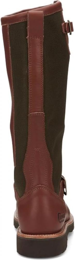 Chippewa Sunjo 15-Inch Vipercloth Snake Boots - Waterproof Rubber Boots - Cushioned Insole - Snake-Resistant Hunting Footwear - Back Zip Design with Moc Toe Style - Full-Grain Leather