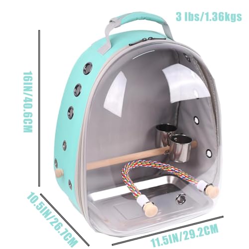 image for halinfer Bird Traval Carrier Cage, Multi Vent Holes Clear Space Capsul