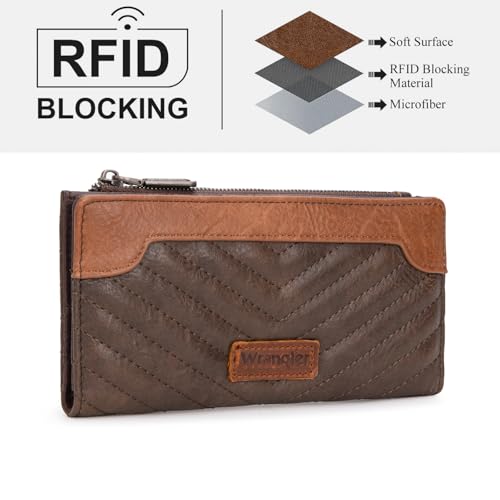 Image of Montana West Wrangler Wallet Women Slim Bifold Wallet Women Minimalist Wallets, Card Cases & Money Organizers Ladies Female Travel Wallets with Smooth Zippers