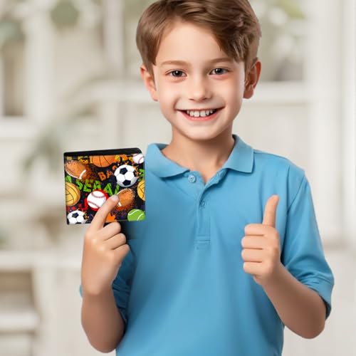 Image of Boys Wallet for Kids, Teen Boy Balls Wallets 9-12 8-10 8-12, Cool Novelty Leather Bifold Rfid Blocking Purse Coin Pocket Zipper Id Window for Children Men Male Youth Guys Birthday Gifts