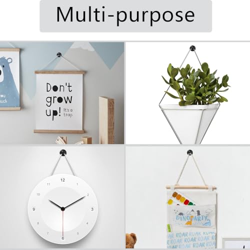 Image of Push Pins,Nails for Hanging Pictures,Wall Hangers Without Nails,50 Pcs Wall Hanging Hooks,Clear Thumb Tacks,Picture Frame Hangers,Picture Hooks for Hanging for Wall Clock,Photo (Black)