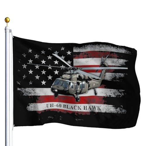 Bandera UH-60 Black Hawk de 90x150cm con dos ojales metálicos para colgar en pared o mástil de exterior 2