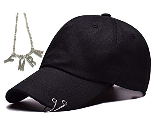 Kpop Merchandise Hat with Ring Jimin Baseball Cap Soft Crown Unisex Dad Hat for Fans with Amry Necklace for Men or Women Jimin Merchandise
