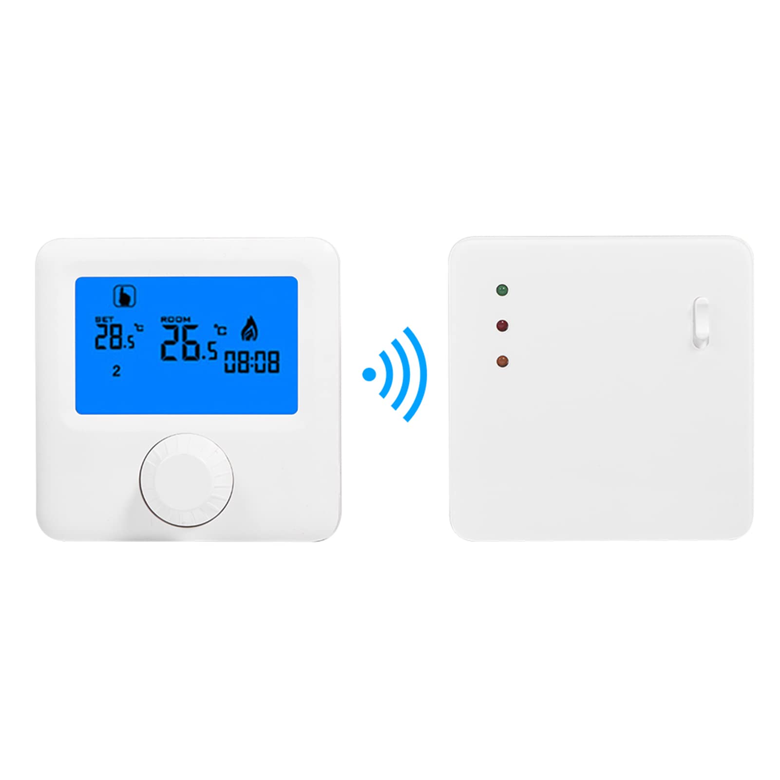 Termostato Digitale con Ampio Display LCD e Pulsanti Touch Programmabili 5 più 2 Giorni per Impianti di Riscaldamento con Caldaia Murale