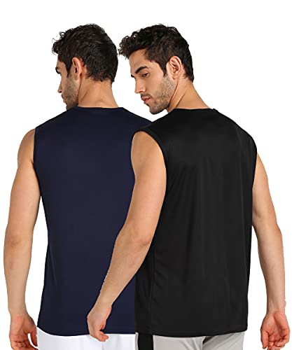 Image of TQH Sleeveless T Shirts for Men | Vest for Men | Tank Top Man | Sando for Man | Men's Sleeveless Gym Vest Round Neck Solid Casual T-Shirt for Workout Running Sports Beach