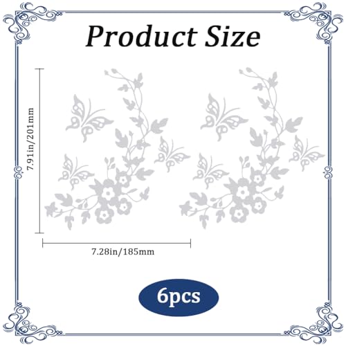 Image of GORGECRAFT 6 Sheets Butterfly Car Decal Set White Flower Car Stickers Decals Vinyl Reflective Waterproof Self-Adhesive Decals Car Laptop Window Bumper Sticker for SUV Truck Motorcycle Doors Laptop