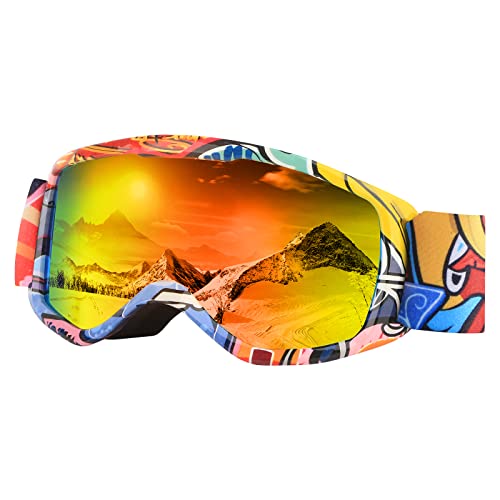 ❉❉Ampia gamma di applicazioni: con un look carino, colori e motivi ricchi, lenti anti-appannamento a doppio strato e struttura con montatura morbida, gli occhiali da sci per bambini sono perfetti per gli appassionati di sport all'aperto e sono adatti per sci, pattinaggio, snowboard, pattinaggio su ghiaccio, arrampicata montagna, slittino, paracadutismo, bungee jumping e giochi di tiro.