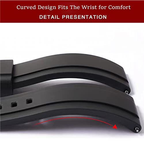 Niziruoup Watch Band Quick Release Fluororubber 19Mm 20Mm 21Mm 22Mm Soft Durable Universal Fkm Rubber Replacement Band Strap For Men Women #TOP4